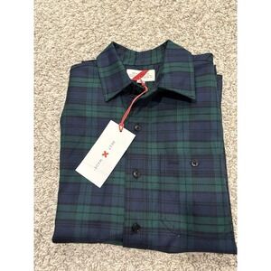 NWT Best Made Co Shirt Mens XS Green Navy Plaid Button Up Wool Cotton Flannel